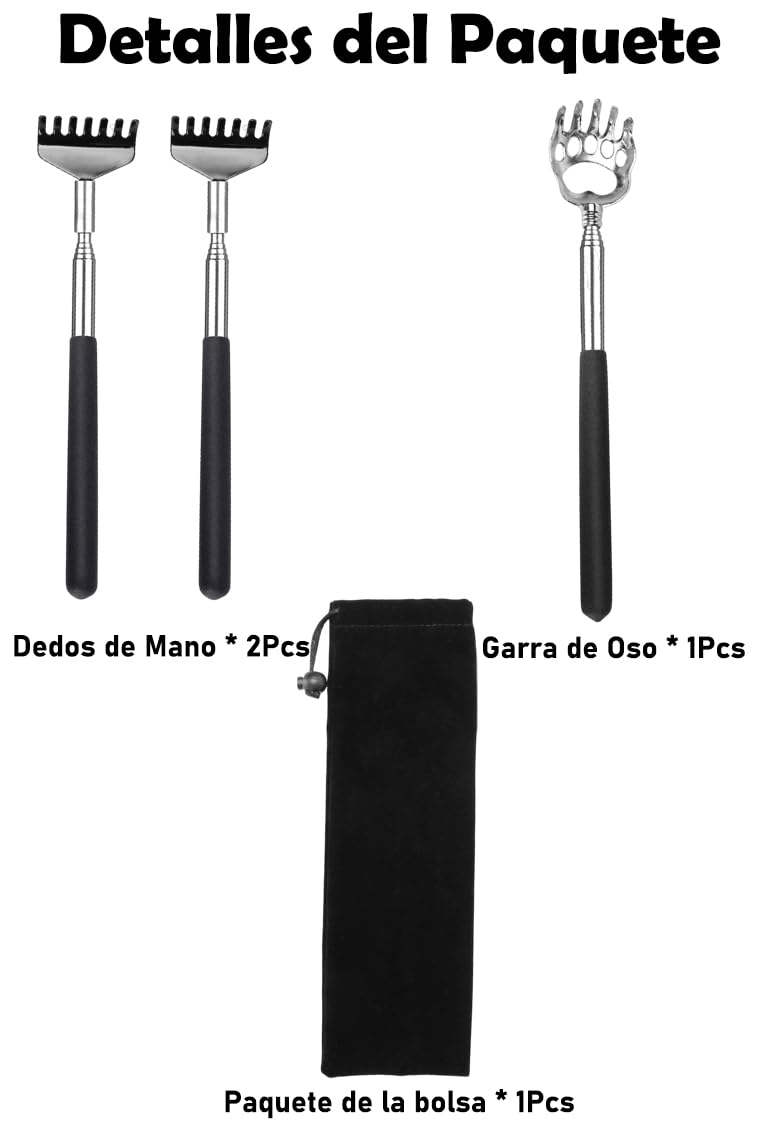Rascador de Espalda LLXXM Acero Inoxidable Extensible para Adultos y Niños