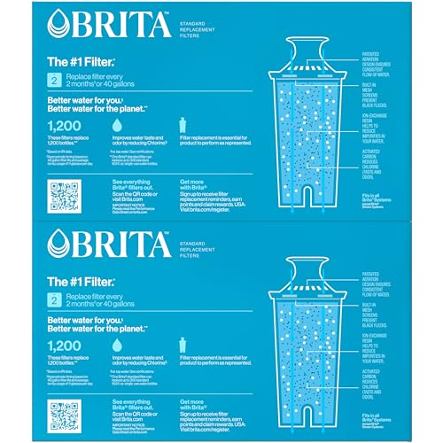 Brita Reemplazo filtros de agua para jarras, paquete de 8