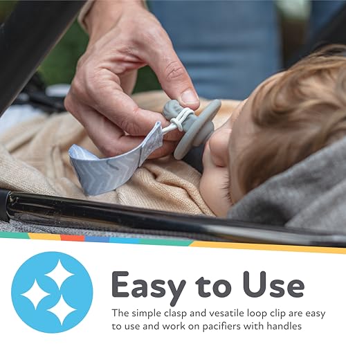 Clip para Chupete Nuby Puntos Azules y Dino Verde para Bebé