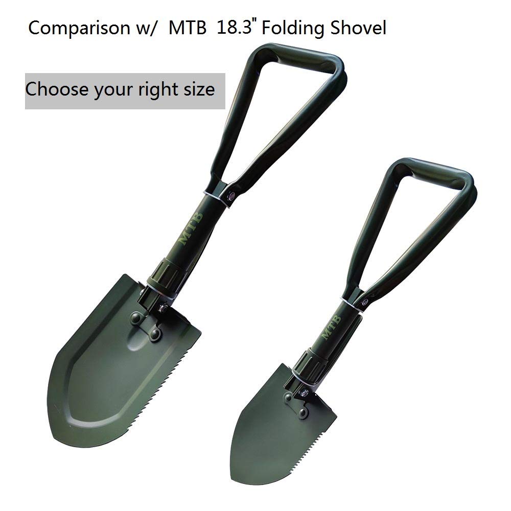 Pala Plegable Militar Verde con Sierra de Madera y Funda Táctica