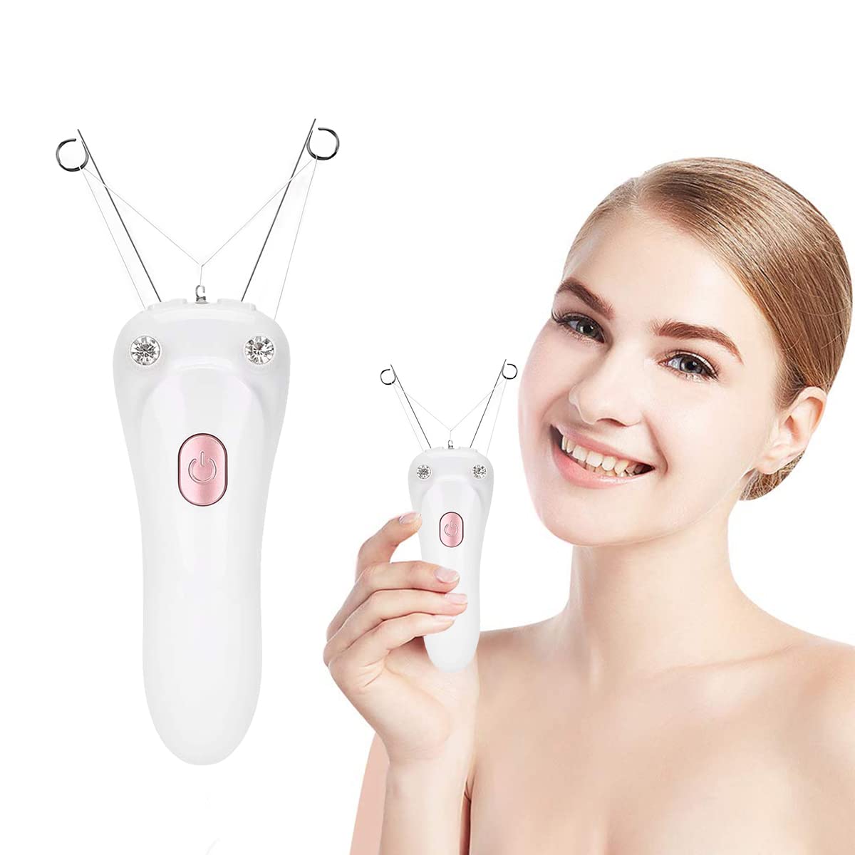 Removedor de vello facial eléctrico, inalámbrico recargable USB para mujer