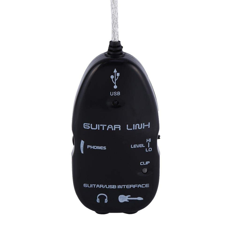 Crisis Interfaz Easy Link Guitar Link, Adaptador de Guitarra con Cable de Interfaz, Cable de Guitarra a USB USB Guitar Link para PC Adaptador de grabación Aprendizaje y práctica