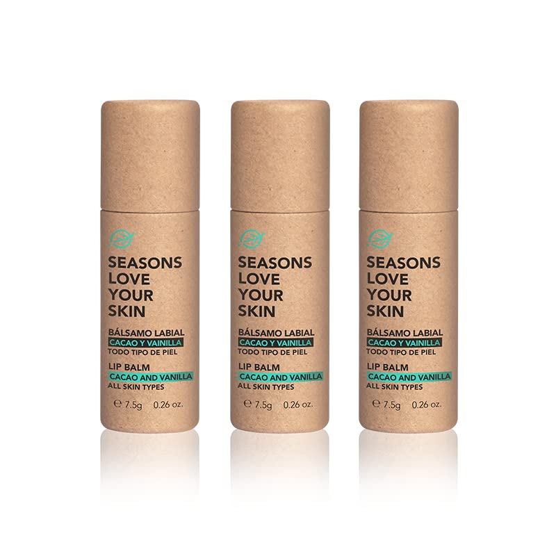 Bálsamo Labial Humectante Seasons Love Your Skin Vainilla Cacao Pack 3