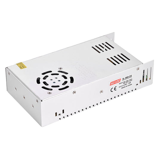 Convertidor de Voltaje de Corriente Continua Ajustable, 24V 15A 360W Transformador de Adaptador de Fuente de alimentación de Interruptor regulado Universal para Impresora 3D
