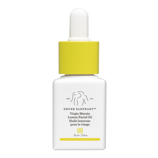 Drunk Elephant Virgin Marula Luxury Facial Oil - Gluten-Free and Vegan Anti-Aging Skin Care and Face Moisturizer (15ml/ 0.5 fl oz)