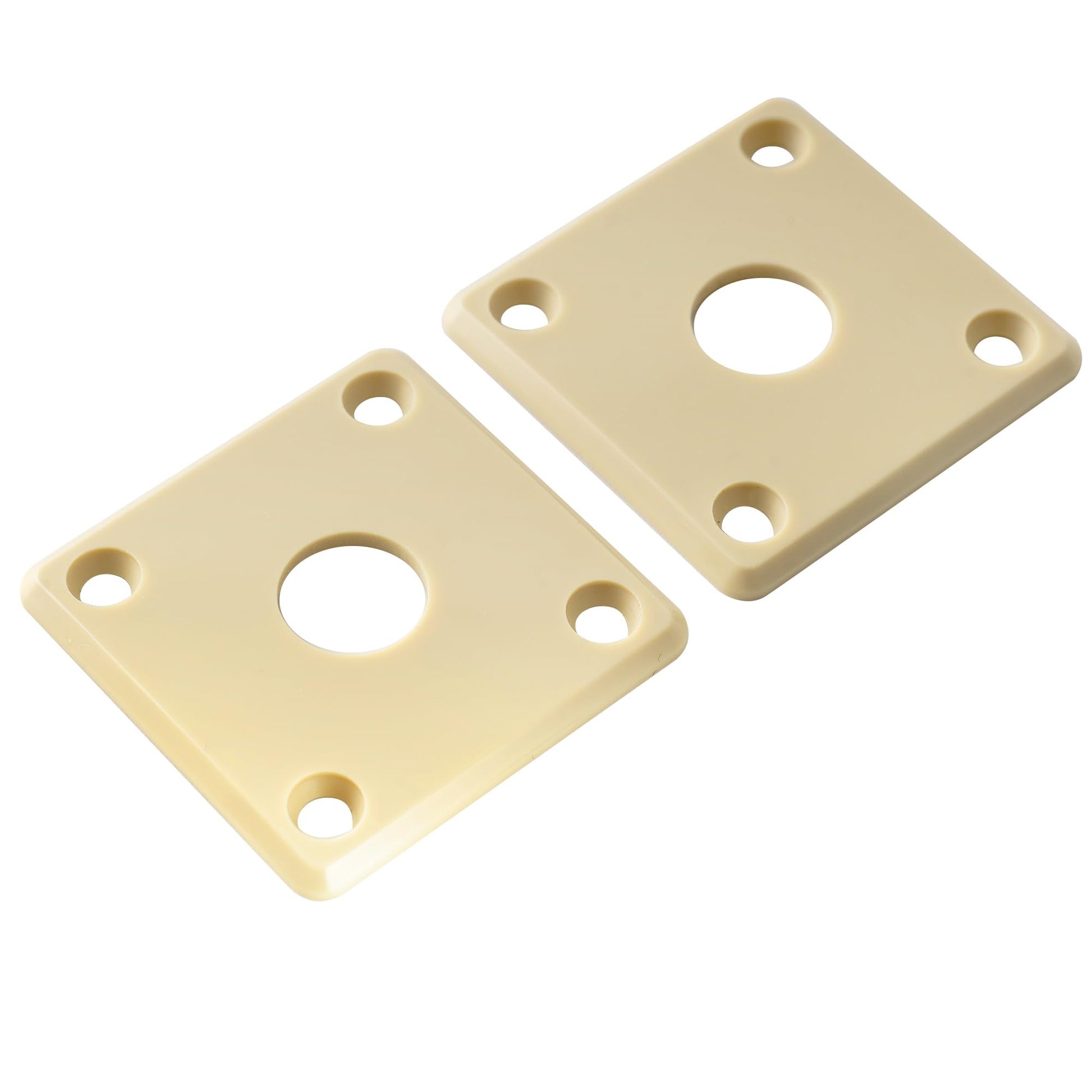 Musiclily Pro Curvada Placa de Jack Cuadrada de Plástico Jack Plate 10mm Agujero para Guitarra Eléctrica Epiphone LP SG Style, Crema (Set de 2)