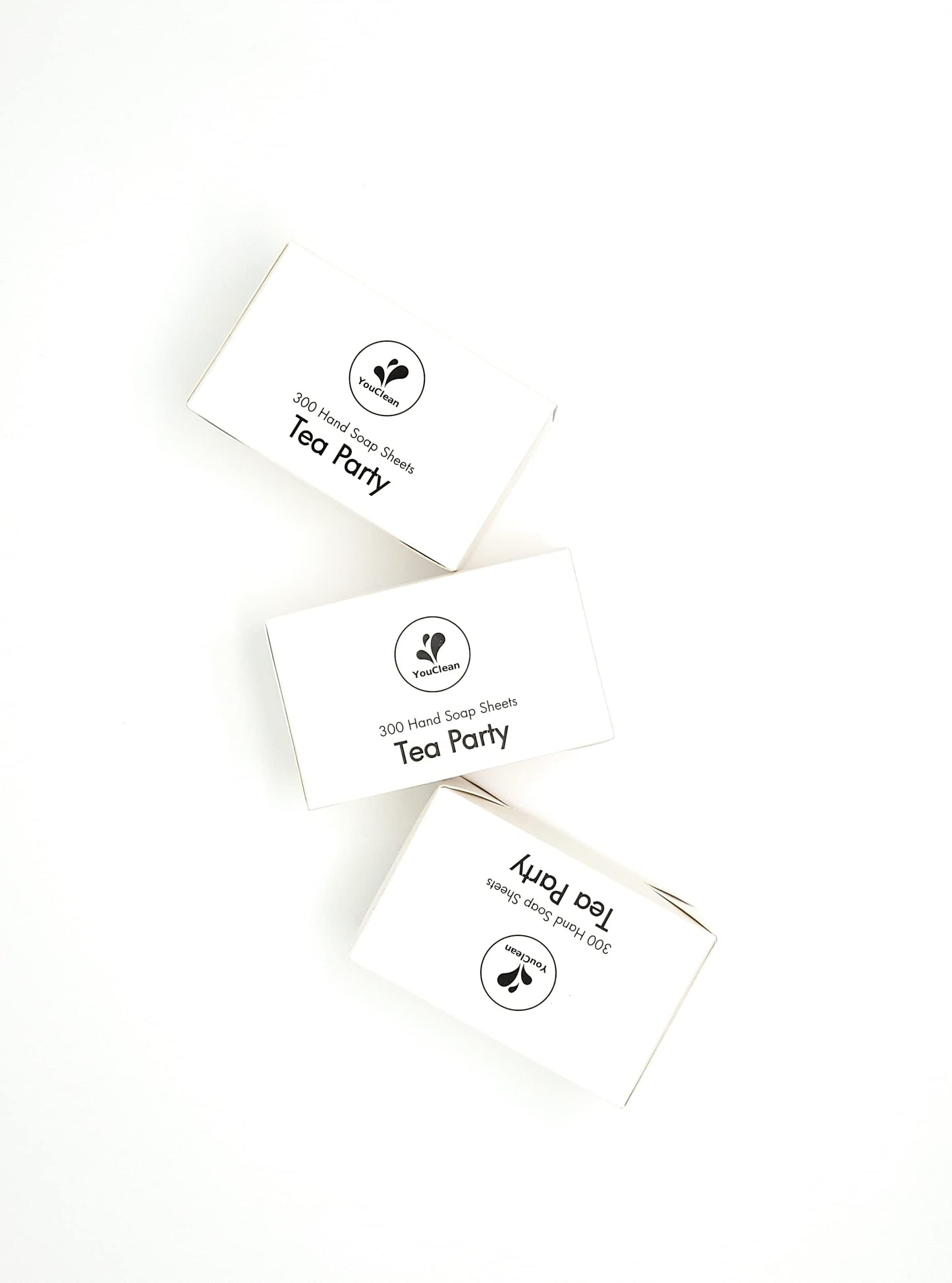 YouClean 300 hojas de jabón de manos para viaje - Bolsillo, bolso, cartera o mochila - Ideal para acampar al aire libre o uso diario (Tea Party) (Tea Party)