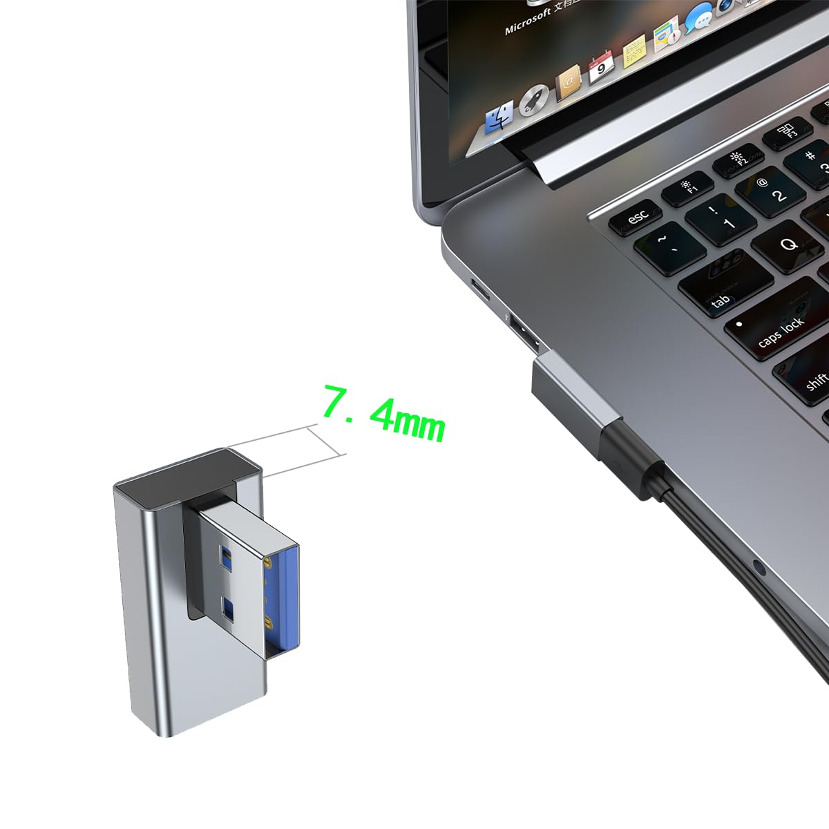 Adaptador USB 3.0 ZJKJHJY Negro con Diseño de Ángulo Recto de 90 Grados