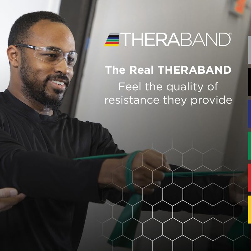 Bandas de Resistencia TheraBand Profesional Látex Portátiles para Rehabilitación y Fitness 5.5 Metros