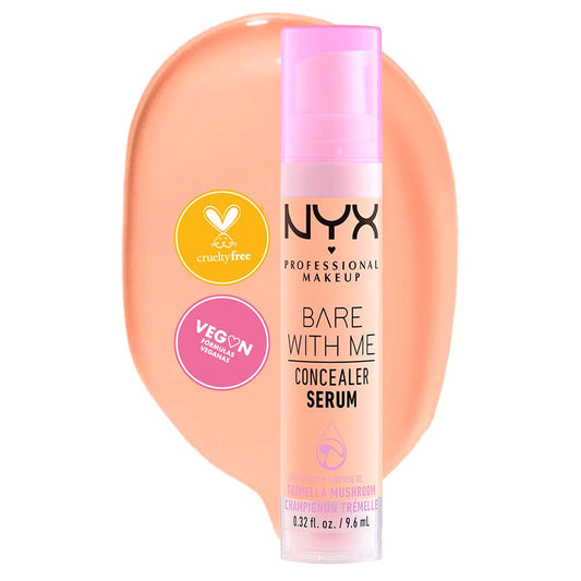 NYX Professional Makeup, Bare With Me Serum Corrector, 9ml. Tono: Vanilla. Suero corrector que cubre ojeras, manchas e imperfecciones. Cobertura media, hidratación hasta por 24 horas. Ideal para piel normal a seca. Fórmula vegana