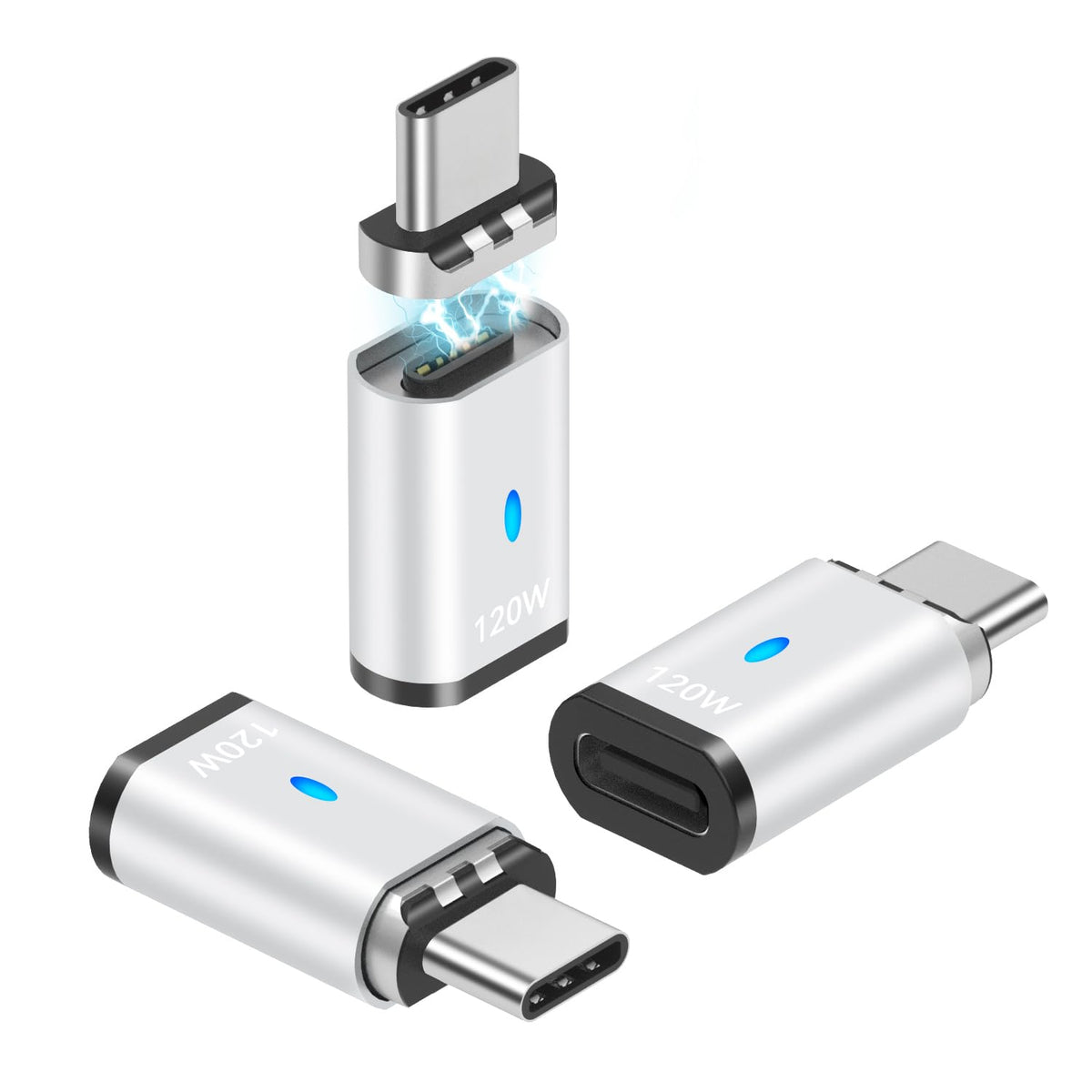 Adaptador Magnético USB C SHEEAST Negro Paquete de 3 con Transferencia de Datos de 480Mbps para MacBook Pro/Air iPad Pro y Dispositivos USB C