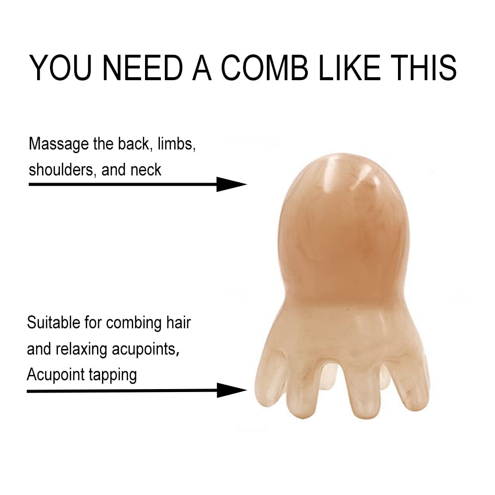 Peine masajeador de cabeza de pulpo, peine de masaje de punta, herramientas manuales de masaje profundo de espalda y espalda, palma de mano de cuerpo completo, herramienta de masaje de punto de