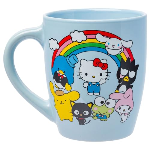 Taza de Cerámica Jumbo Silver Buffalo Arcoíris 25 Onzas Sanrio Hello Kitty y Amigos