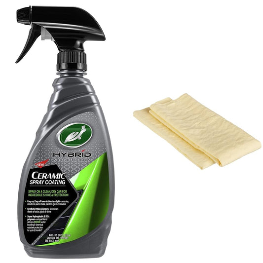 Revestimiento Tipo Cerámica en Spray Turtle Wax 53409 con Gamuza de Secado Amazon Basics Paquete de 2