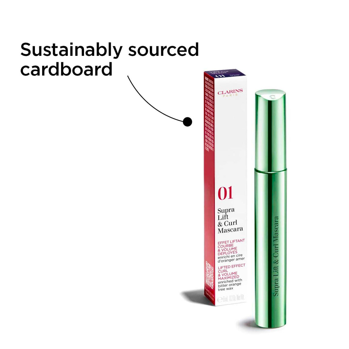 MASCARA DE PESTAÑAS SUPRA LIFT & CURL MASCARA -INTENSE BLACK 8 ML NEGRO