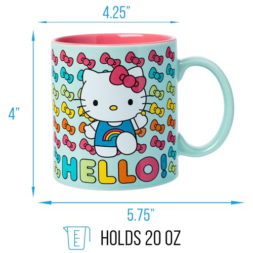 Taza de Cerámica Hello Kitty Sanrio Arcoíris Blanca 591 ml