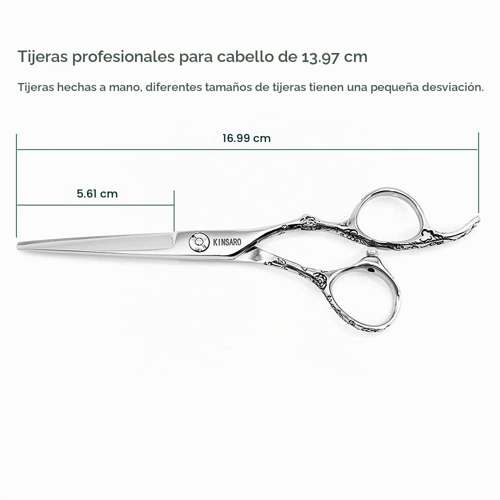 KINSARO - Tijeras de pelo profesionales de 5.5 pulgadas, tijeras de peluquería afiladas, tijeras de peluquería 440C, tijeras con mango de rosa
