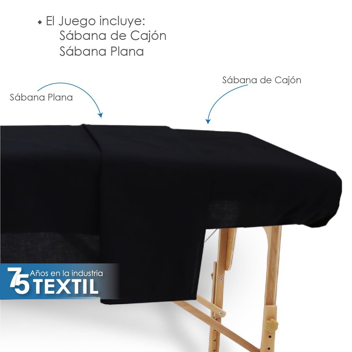 La Nueva Perla Juego Sabana Camilla Masaje Spa Exploracion Microfibra Color (Negro, 1 Juego (2 Piezas))
