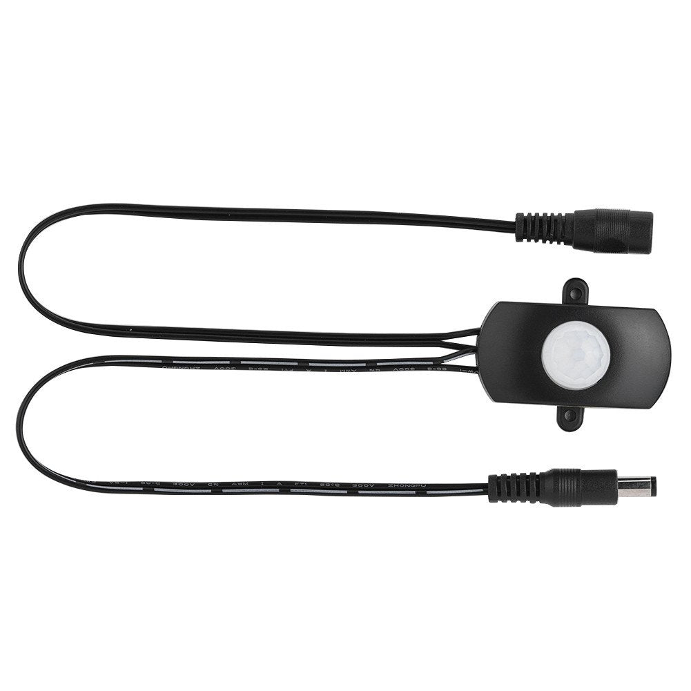 Interruptor Diyeeni 120 Grados 2-360 Segundos Rango de Retardo Ajustable,5A DC 5-24V Mini PIR Sensor Infrarrojo,Sensor de Movimiento Detector,LED Tira Interruptor Automático (negro)
