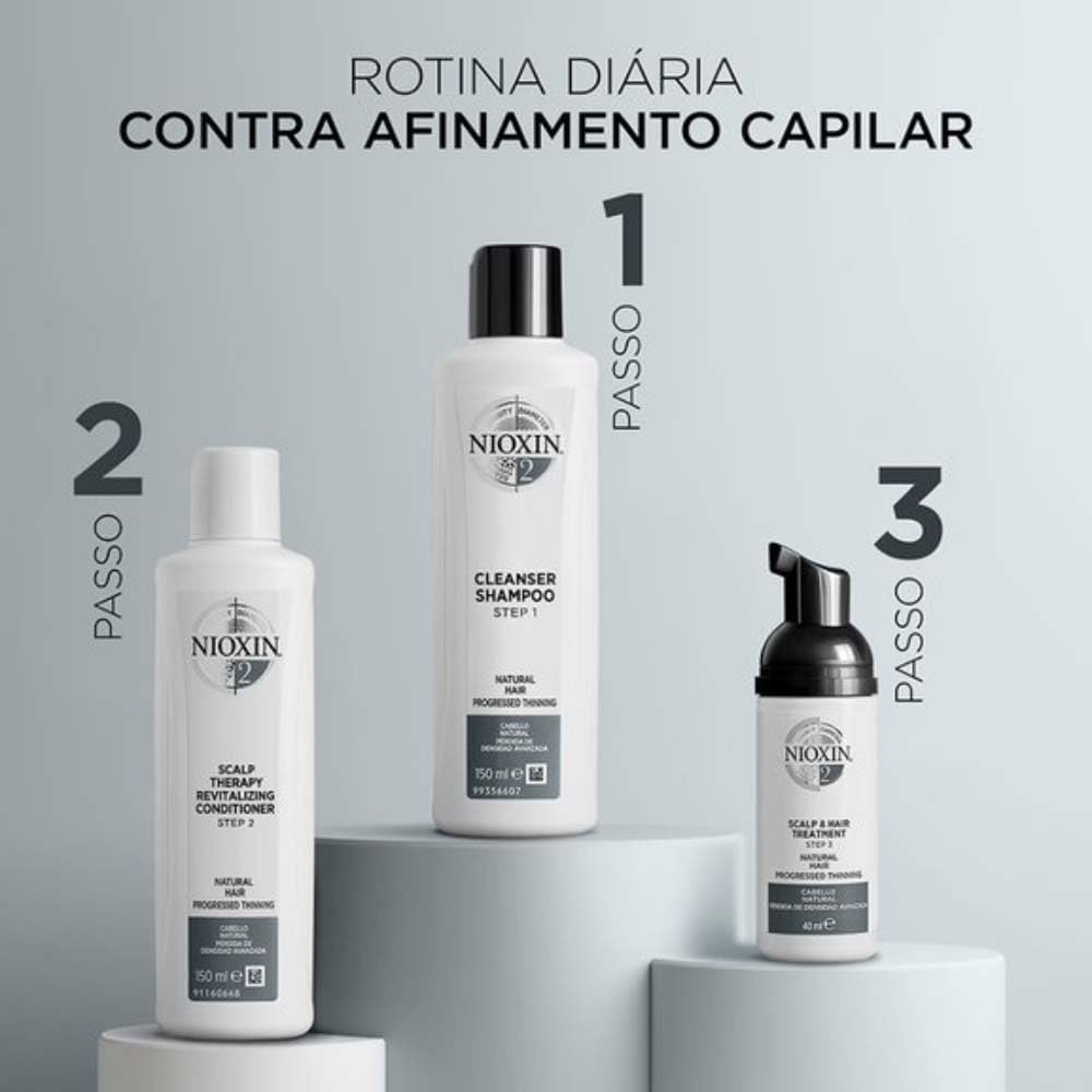 Nioxin Shampoo Sistema #2 para Cabello Natural con Caída Excesiva, 1000 ml