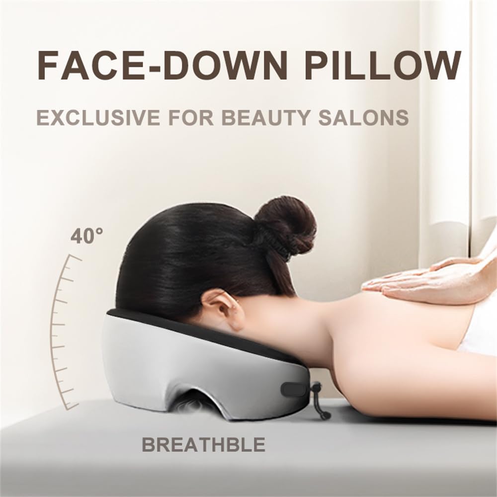chislim Almohada de recuperación facial con correa ajustable para cirugía ocular y vitrectomía, reposacabezas para dormir propenso con cubierta extraíble, equipo de apoyo para poscirugía BBL (gris)