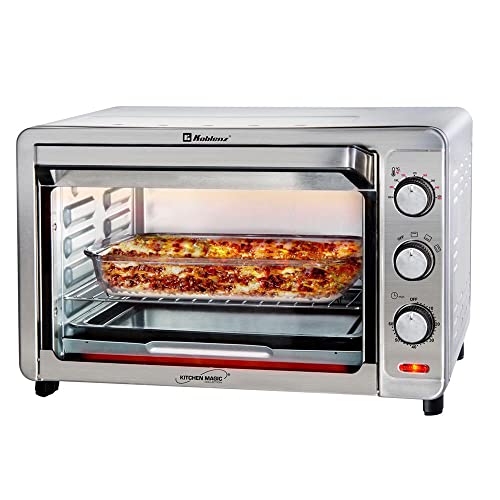 Horno Eléctrico de Convección Koblenz, 9 Rebanadas, 32 L, Timer de 60 Minutos y 3 Programas de Cocción que Permiten Asar, Gratinar, Dorar y Tostar, 1500W, 3 Accesorios, Acero Inoxidable (HKM-1500 S)