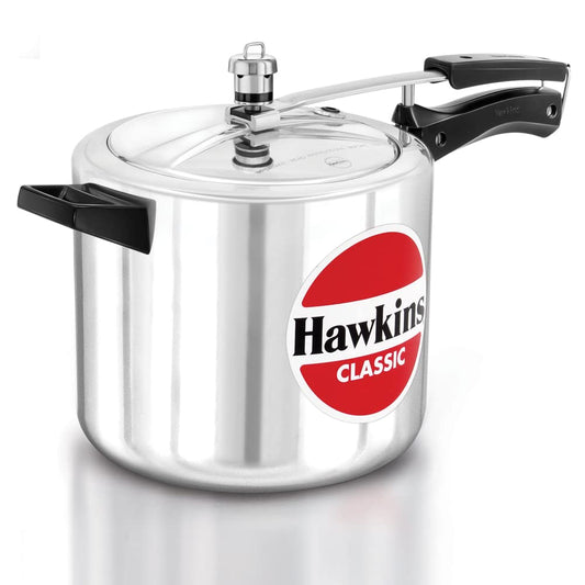 Hawkins Classic CL65 6.5-Liter New Improved Aluminum Pressure Cooker, Small, Silver
