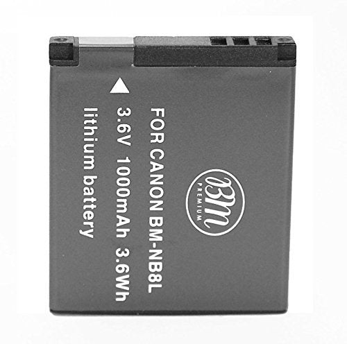 Batería de Repuesto NB-8L para Cámara Digital Canon PowerShot + Protectores de Pantalla LCD + Paño de Limpieza de Microfibra