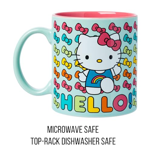 Taza de Cerámica Hello Kitty Sanrio Arcoíris Blanca 591 ml
