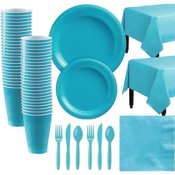 Juego de Vajilla de Fiesta Azul Adecuado para Bodas y Cumpleaños