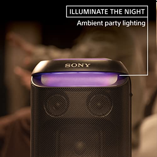 Sony SRS-XV800 X-Series Wireless Portable Bluetooth Karaoke Party Speaker IPX4 Splash-Resistant with 25 Hour-Battery, Built-in Handle and Wheels, Omnidirectional Sound, and Ambient Lights - New