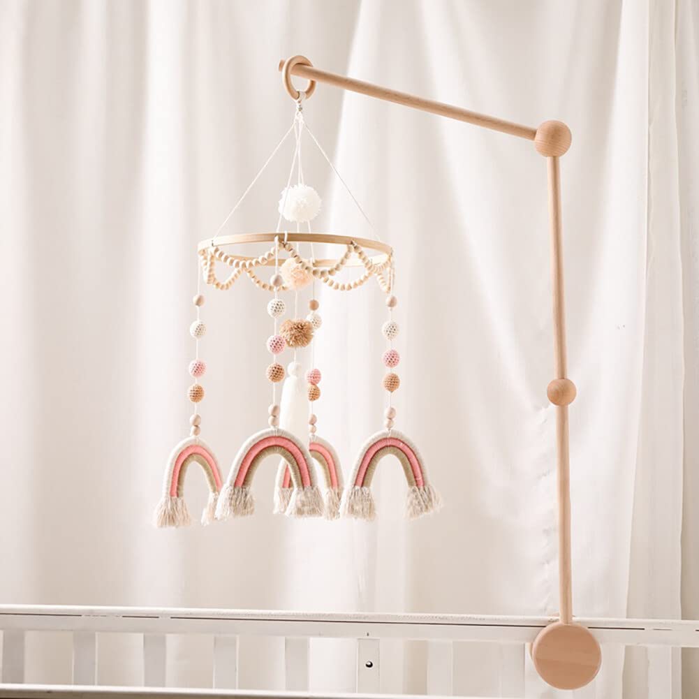 Lindo móvil para cuna con brazo móvil para cuna de bebé, soporte móvil para cuna de bebé, soporte móvil para cuna – Móvil neutro de género para decoración de guardería, accesorio móvil para cuna de bebé para decoración de guardería