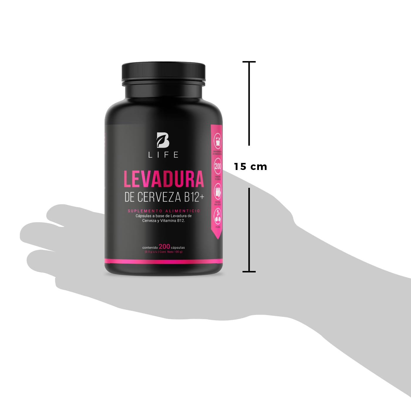 Vitamina B12 B Life Levadura de Cerveza 200 Cápsulas Ingredientes Naturales