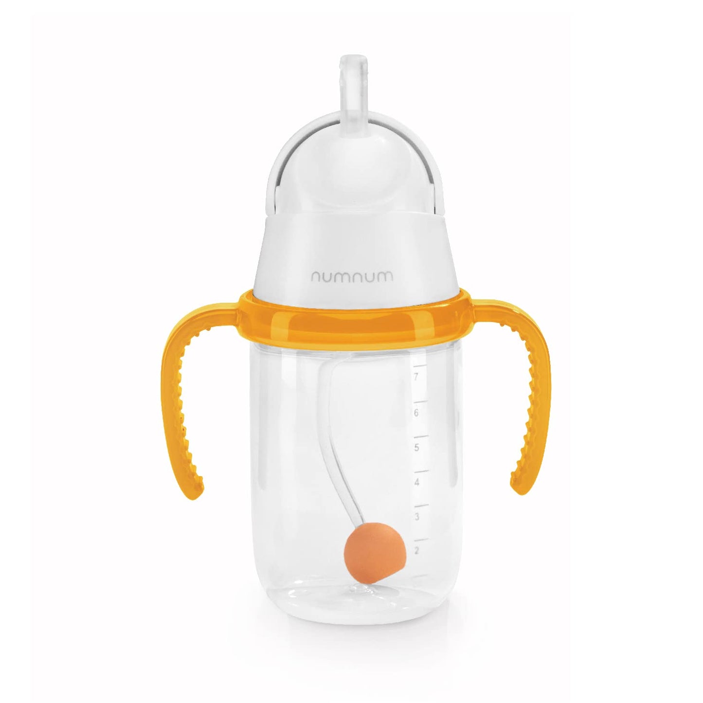NumNum - Taza de paja con peso para bebés y niños pequeños de 6 a 12 meses, respaldada por expertos, tazas de entrenamiento para bebés de 7 onzas con asas extraíbles, fácil de usar, habilidades de