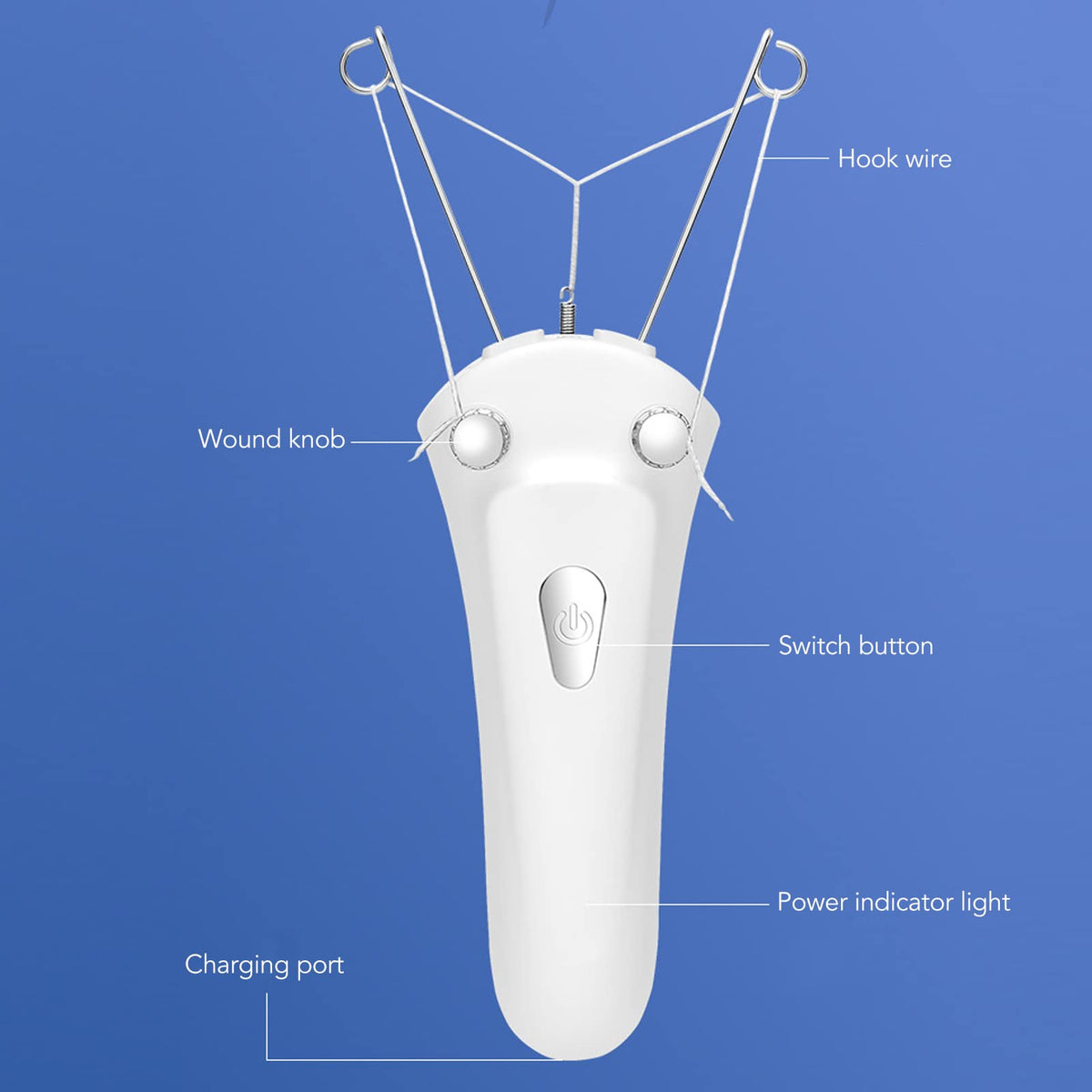 Depilación Facial con Rosca, Máquina de Enhebrar Eléctrica Inalámbrica con Carga USB con Luz LED, Depiladora de Mano de Algodón para la Cara de las Mujeres para el Brazo del Labio