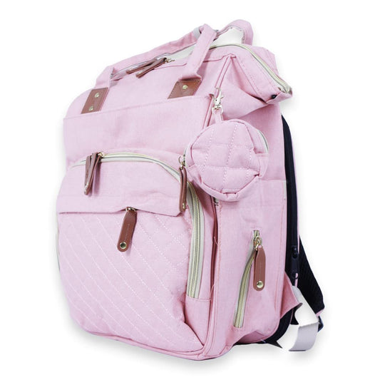Mochila Pañalera Multifuncional con Gran Capacidad y Estación de Cambio Rosa
