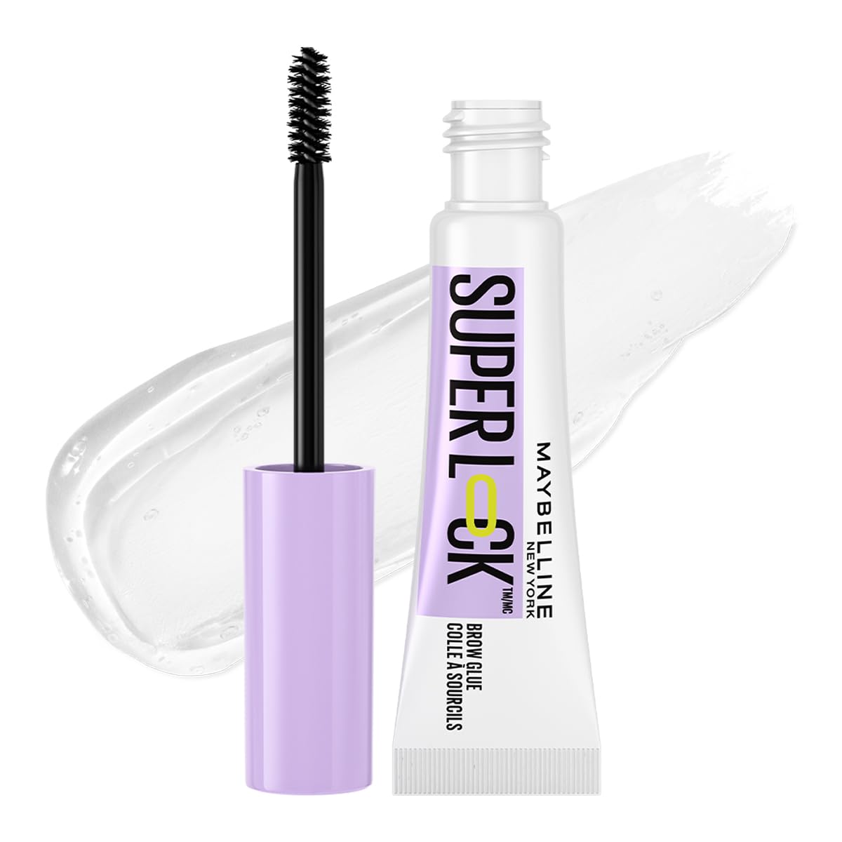 Maybelline New York SuperLock Gel fijador de cejas transparente, 7ml. Cejas esculpidas y estilizadas hasta por 24H, laminado rápido, sin sensación pegajosa, a prueba de sudor