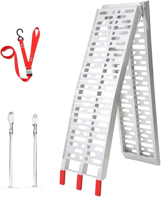BOBOJIIIER Rampa Plegable De Aluminio para Motocicleta/Cuatrimoto ATV, Capacidad De 550KG 1200Libras, 222,5 x 28 x 5 cm para Motocicletas, Bicicletas, UTV, ATV, Camiones y Equipos de Jardinería