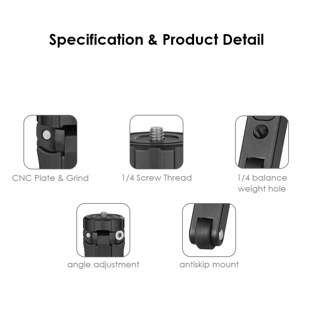 KanDao - Soporte de trípode para cámara, compatible con KanDao Meeting 360, Pro, S, QooCam EGO, 8K, 3, en acero inoxidable negro