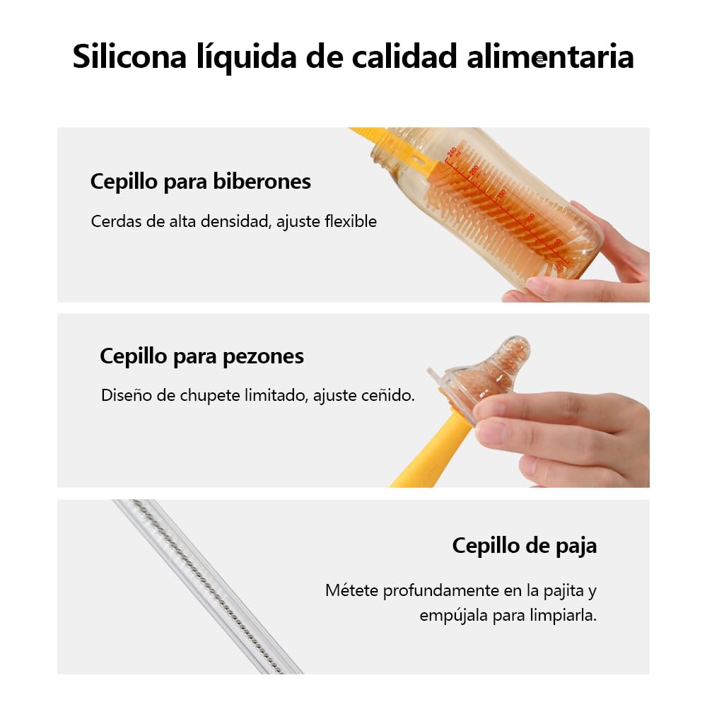 YOU ER MEI Estante de Secado de Biberones de Viaje con Juego de Brochas para Mamilas y Chupones