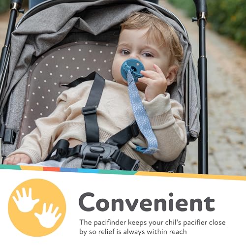 Clip para Chupete Nuby Puntos Azules y Dino Verde para Bebé