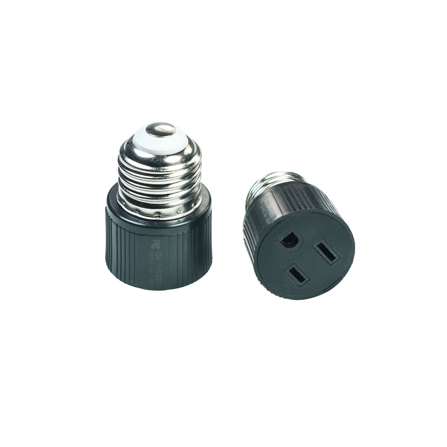 Adaptador de Enchufe de Foco YCSSSD Negro Convertidor de 3 Puntas para Porche y Patio