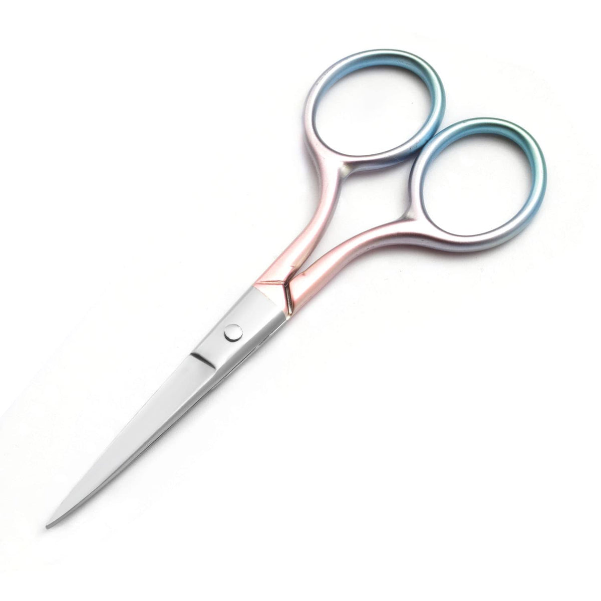 Motanar Tijeras de aseo profesionales multicolor para cuidado personal, depilación facial y recorte de cejas, acero inoxidable, punta recta fina, 3.9 pulgadas (rosa)