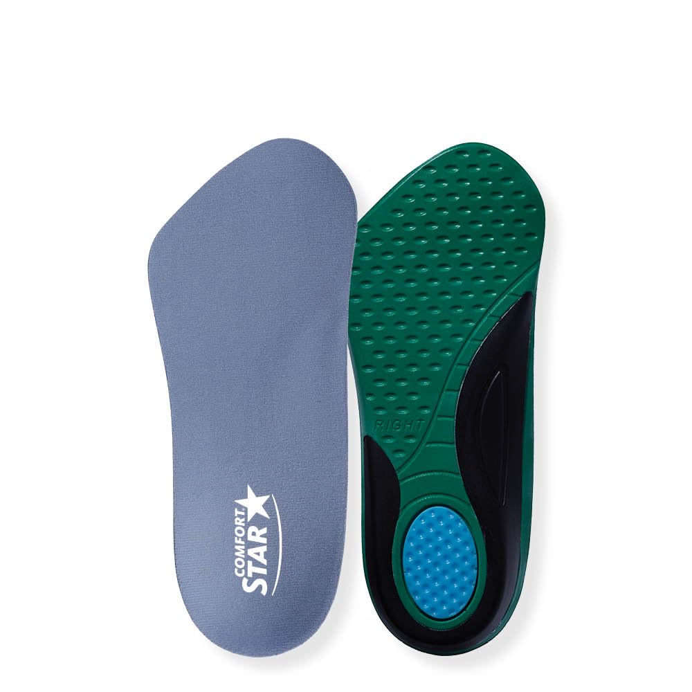 Media Plantilla Ortopédica Comfort Star Azul con Doble Absorción de Impactos para Mayor Comodidad