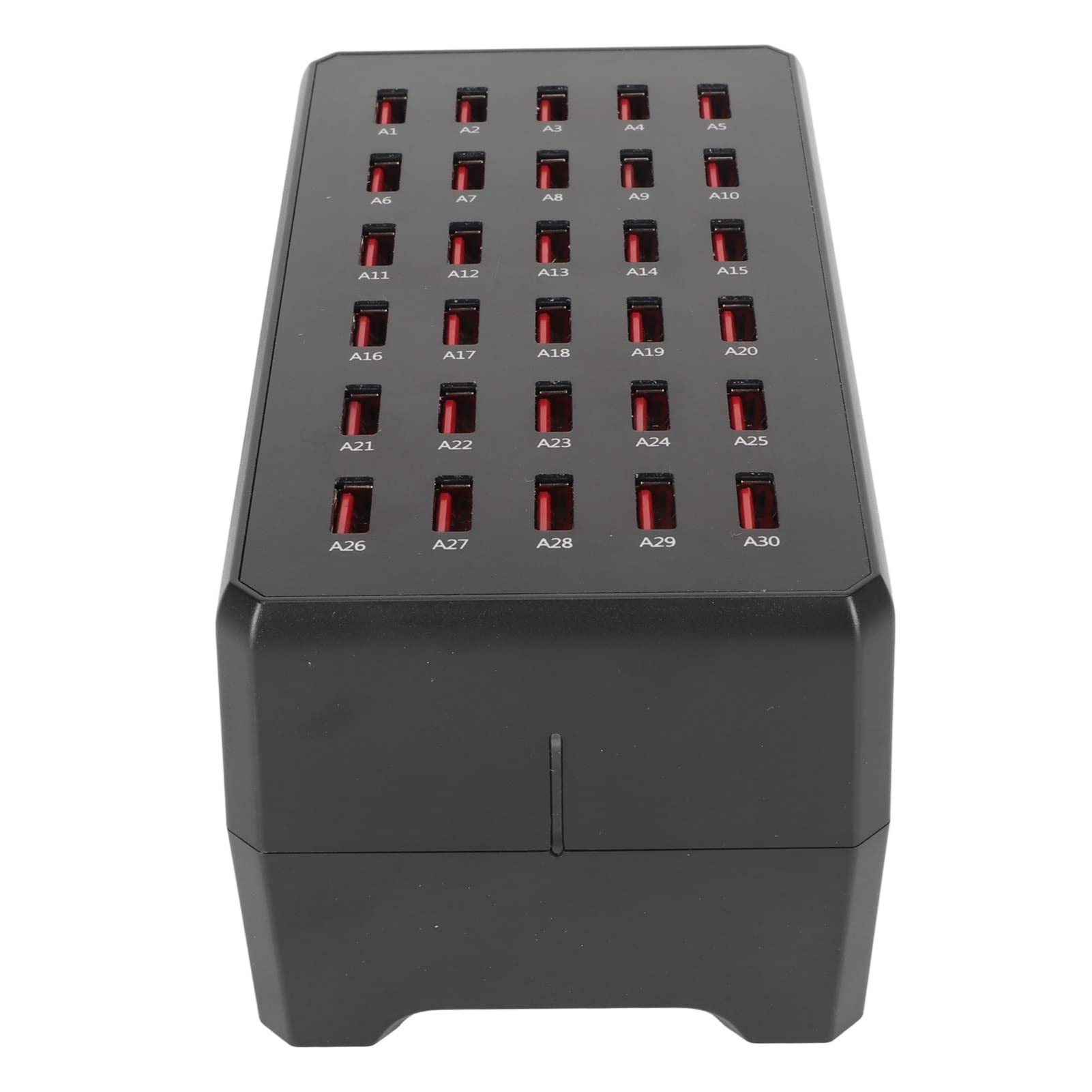 GLOGLOW Cargador USB Multipuerto, Salida de 1A a 2.4A Estación de Carga USB de 30 Puertos Reconocimiento de Carga Inteligente Ventilador Silencioso para Reuniones Familiares (Enchufe de