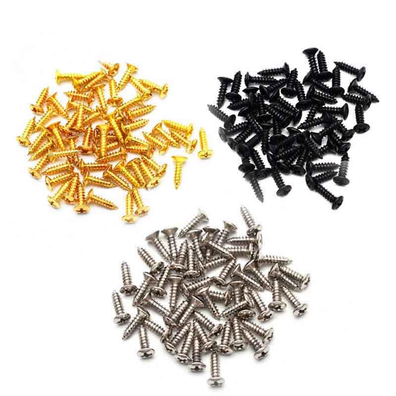 GETMusic - Juego de 50 tornillos de 3 mm para guitarra eléctrica Fender Strat ST Tele TL Stratocaster Telecaster Gibson LP Les Paul SG, Negro