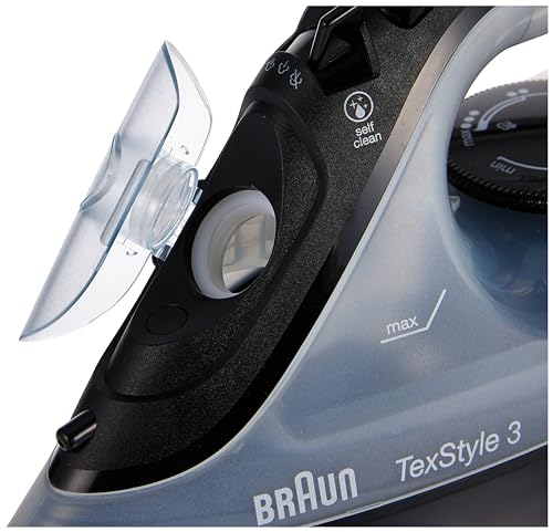 Braun TexStyle 3 SI 3055 - Plancha (Plancha vapor-seco, Suela de CeramicGlide, 2 m, 180 g/min, Negro, 45 g/min)