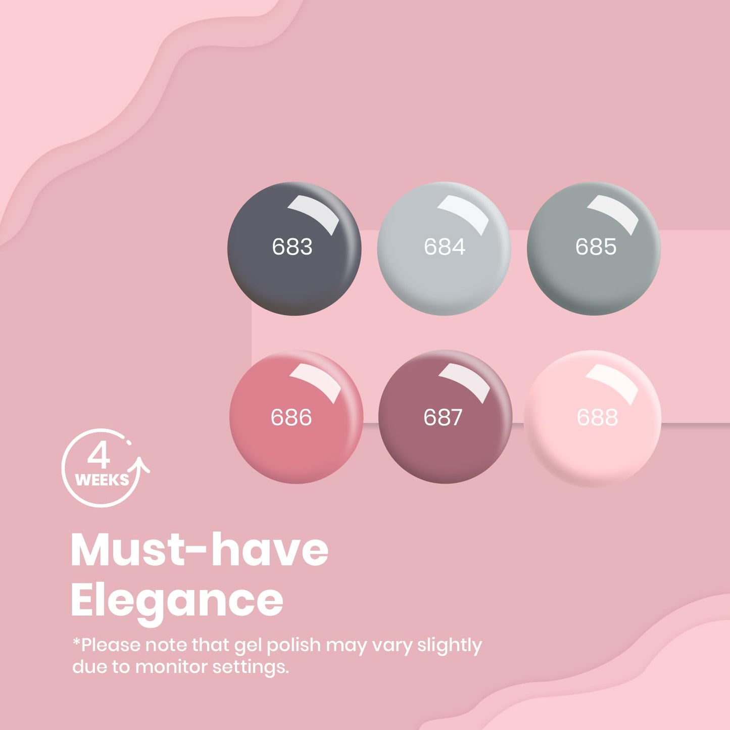 Kit de esmalte de uñas en gel Beetles con luz ultravioleta, lámpara LED de 48 W, 6 colores, kit de inicio de esmalte de uñas en gel nude, gris y rosa, manicura con remojo, regalo para niñas en casa