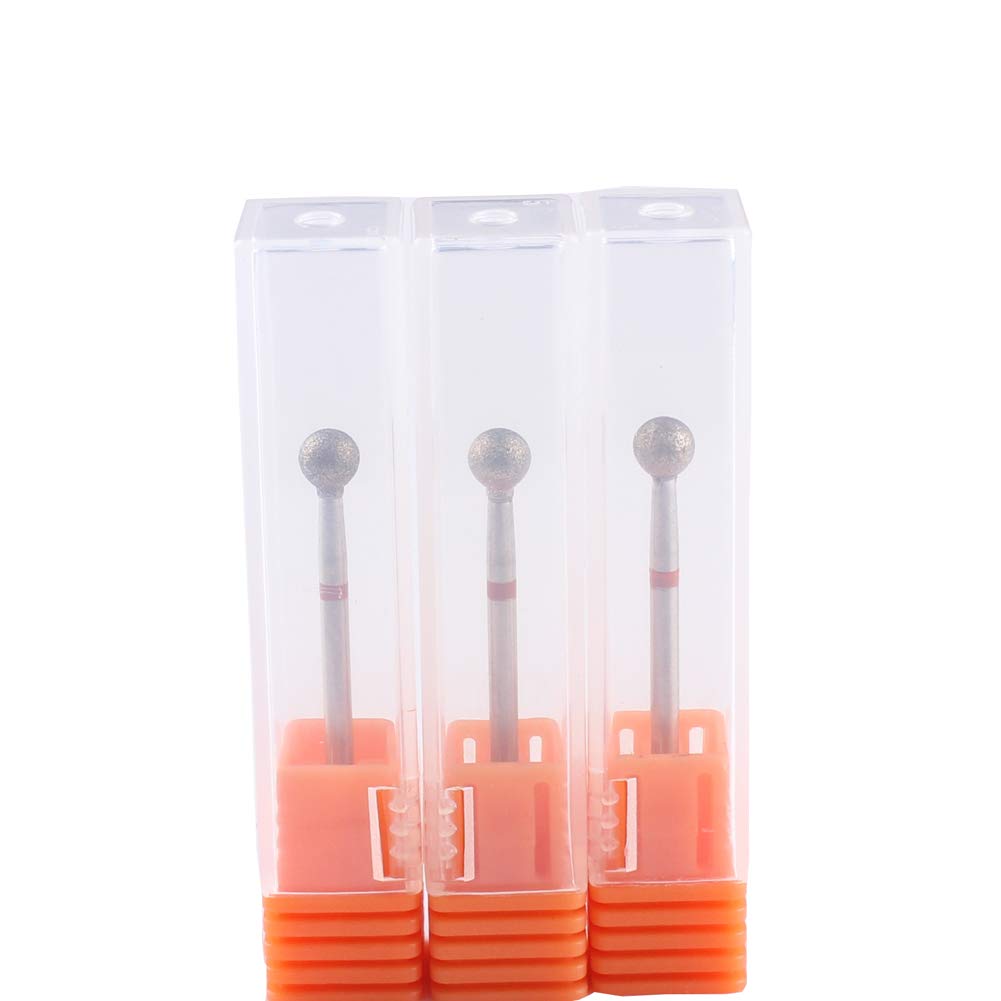 MZCMSL 3 brocas de punta de bola de 5 mm, brocas de diamante para manicura y pedicura