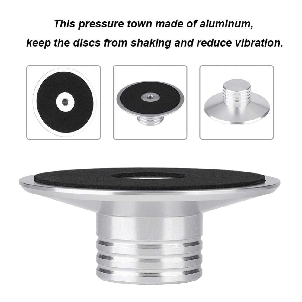Record Weight Clamp LP Turntables Metal Disc Stabilizer for Player, CD Player, Chassis, Speakers Reolacemnet (Black)(Silver)